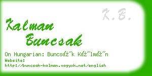 kalman buncsak business card